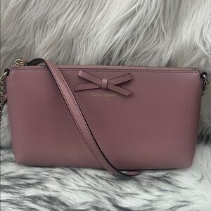 Kate Spade Mauve Crossbody Bag with Bow Accent